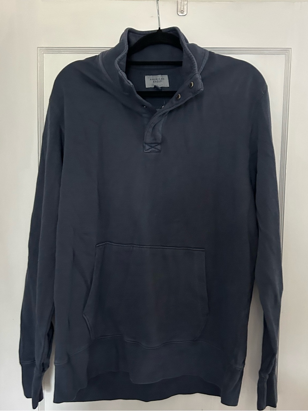 American Eagle Outfitters Slate Blue Snap-Button Pullover
